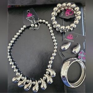 Raindrop 5 pc Silver Jewelry Set NWT